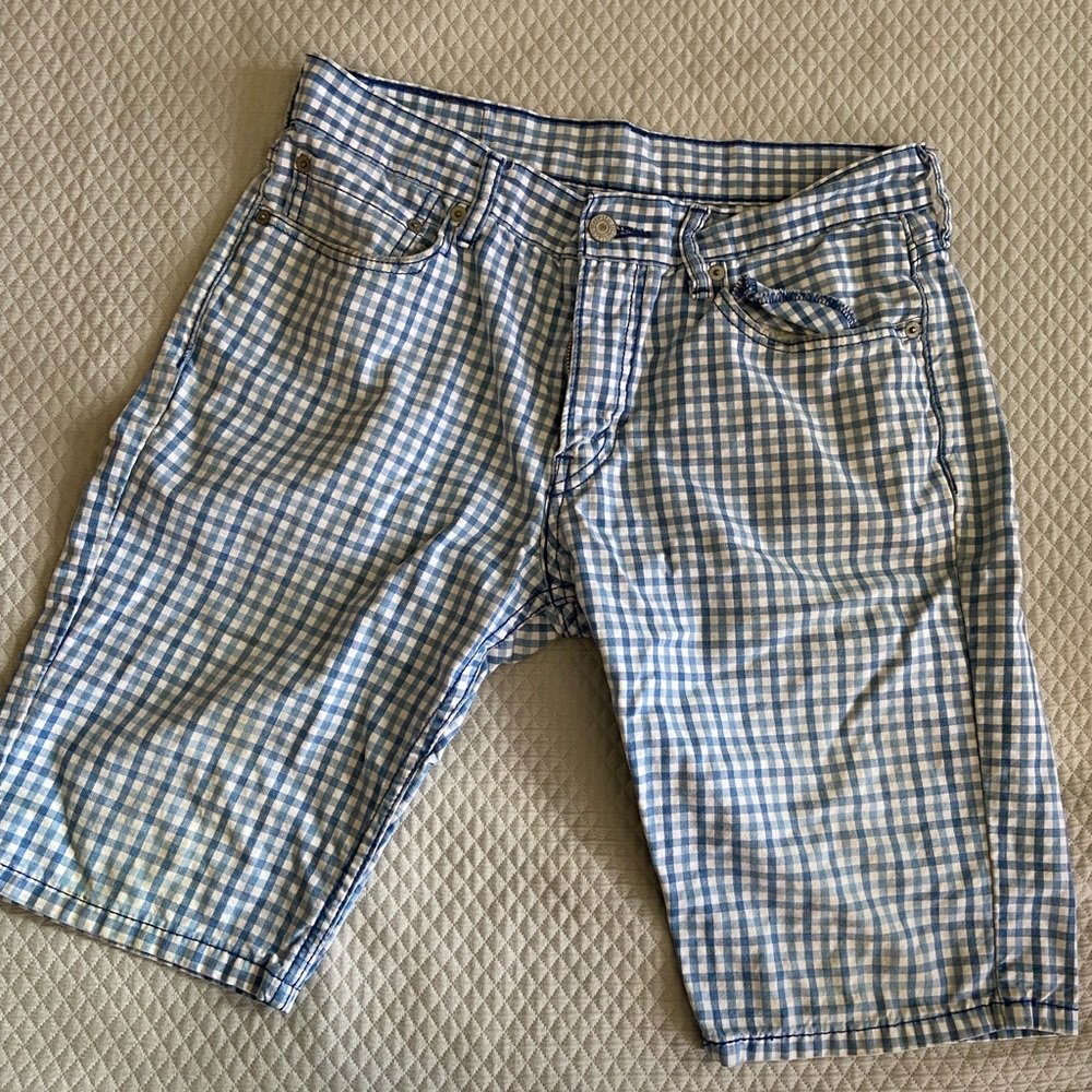 Levi’s gingham plaid shorts
